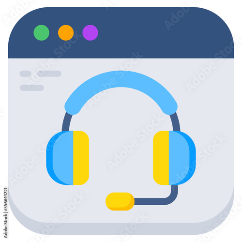 A colored design icon of online helpline  
