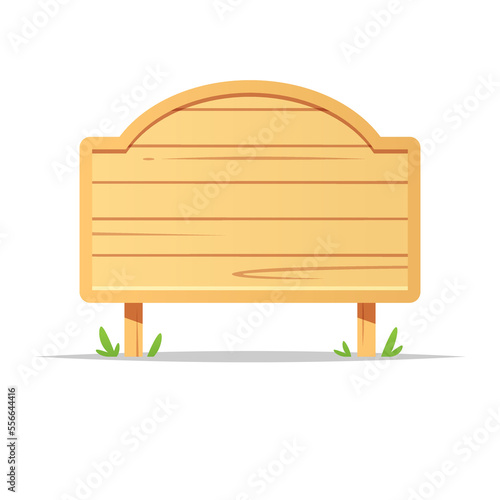 Blank wooden board sign vector isolated illustration