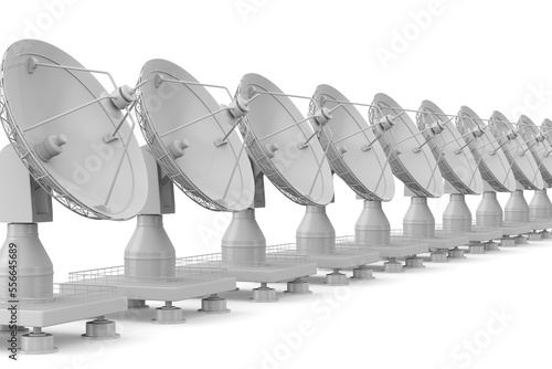 satellite dish on white bac...