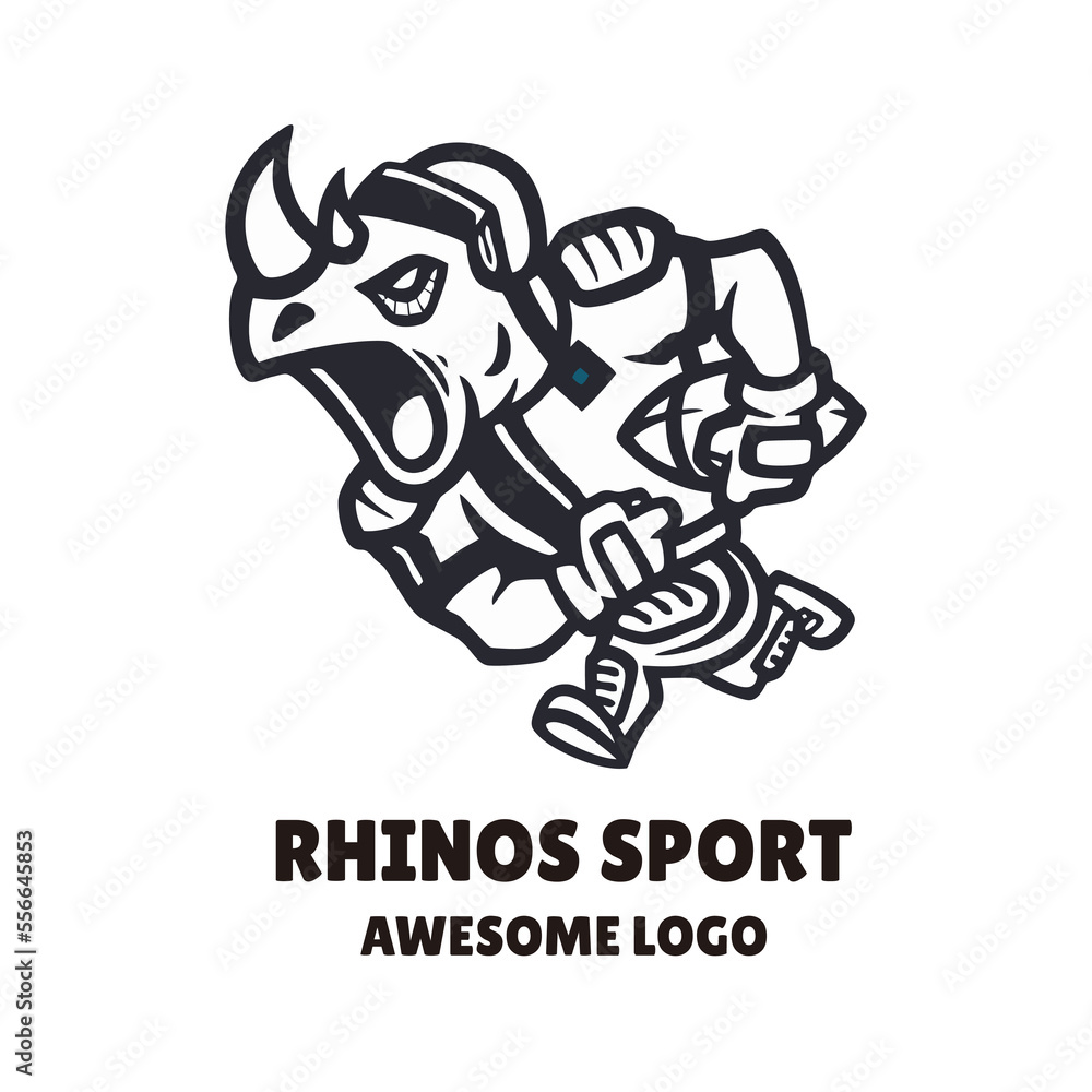 custom made wallpaper toronto digitalIllustration vector graphic of Rhinos Sport, good for logo design