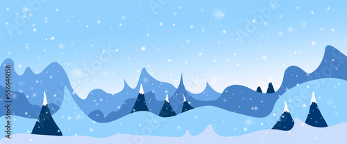 winter landscape with snow, winter landscape with snow, banner winter landscape © meegi