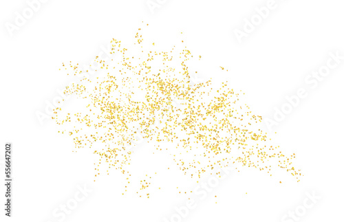 Background plume golden abstract grainy texture, crumbs for background or backdrop. Gold dust. Sand particles grain. Pieces abstract. plume. Jewelry, carefully placed by hand. Jewel confetti. Vector