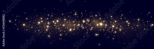 Light effect. Background of sparkling particles. Glittering elements on a transparent background.
