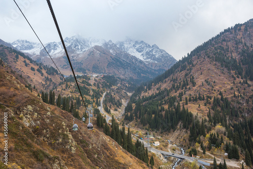 .Shymbulak mountain resort landscape. Kazakhstan photo