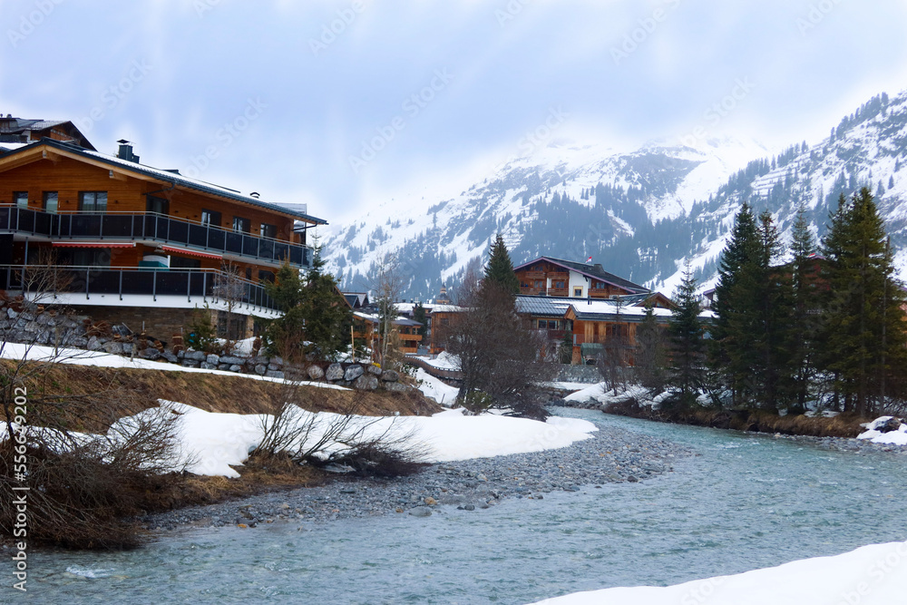 Fototapeta premium mountain village in winter