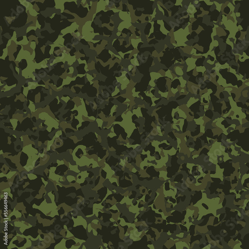 Military masking grid background of soldier khaki green camouflaging, seamless pattern. Modern vector camo texture for army clothing. Vector dark green camouflage fabric print