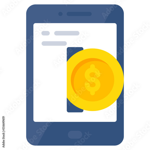 Editable design icon of mobile money 