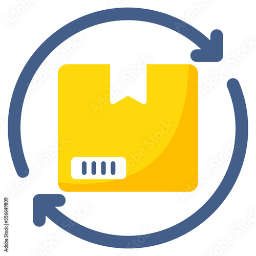 Conceptual flat design icon of parcel reload 