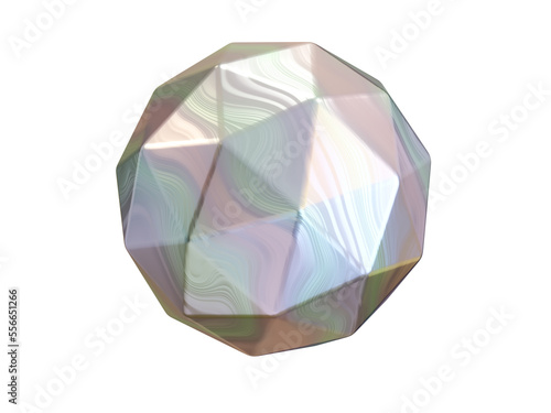 3d shape, Rainbow geometric figure. 3d render.