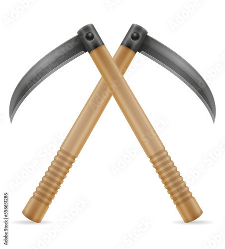 kama ninja weapon japanese warrior assassin vector illustration