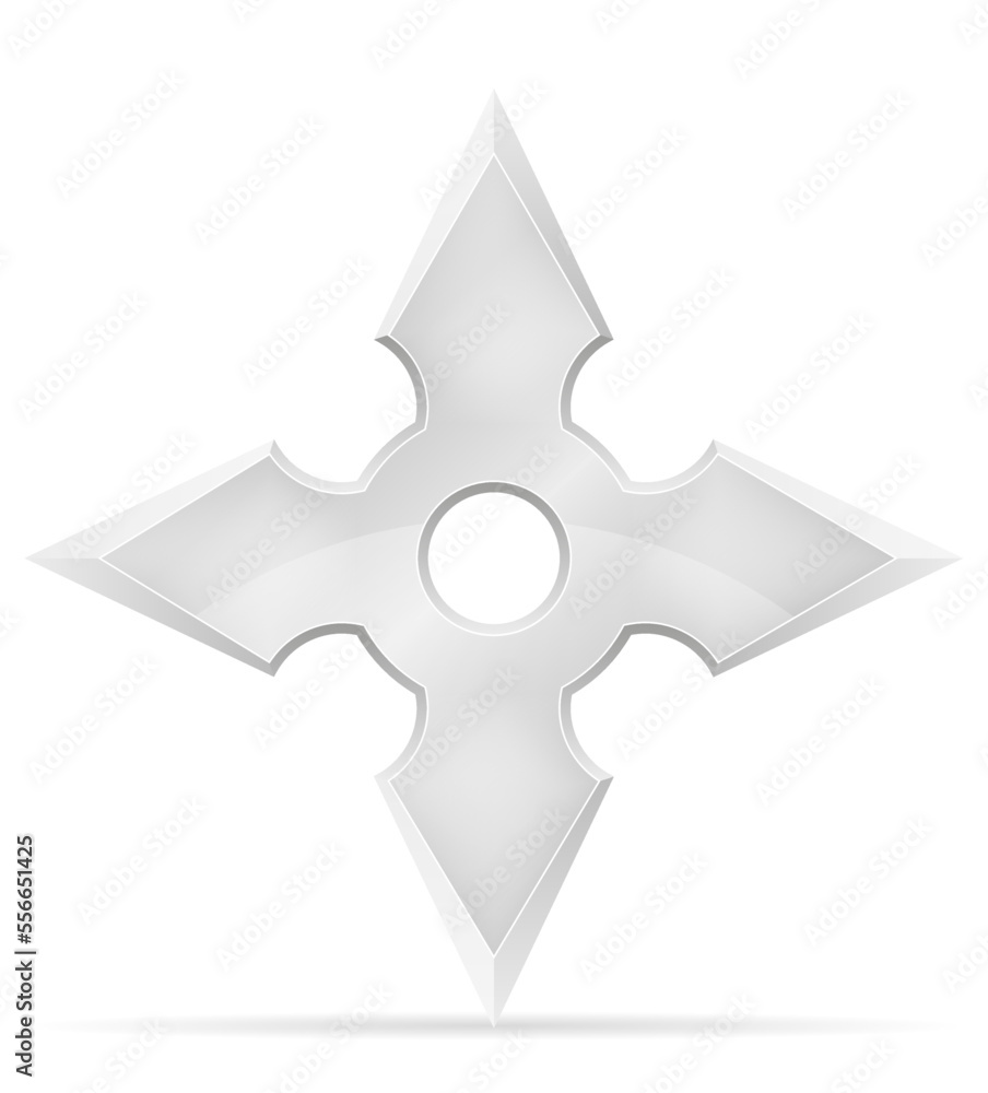 shuriken star ninja weapon japanese warrior assassin vector illustration