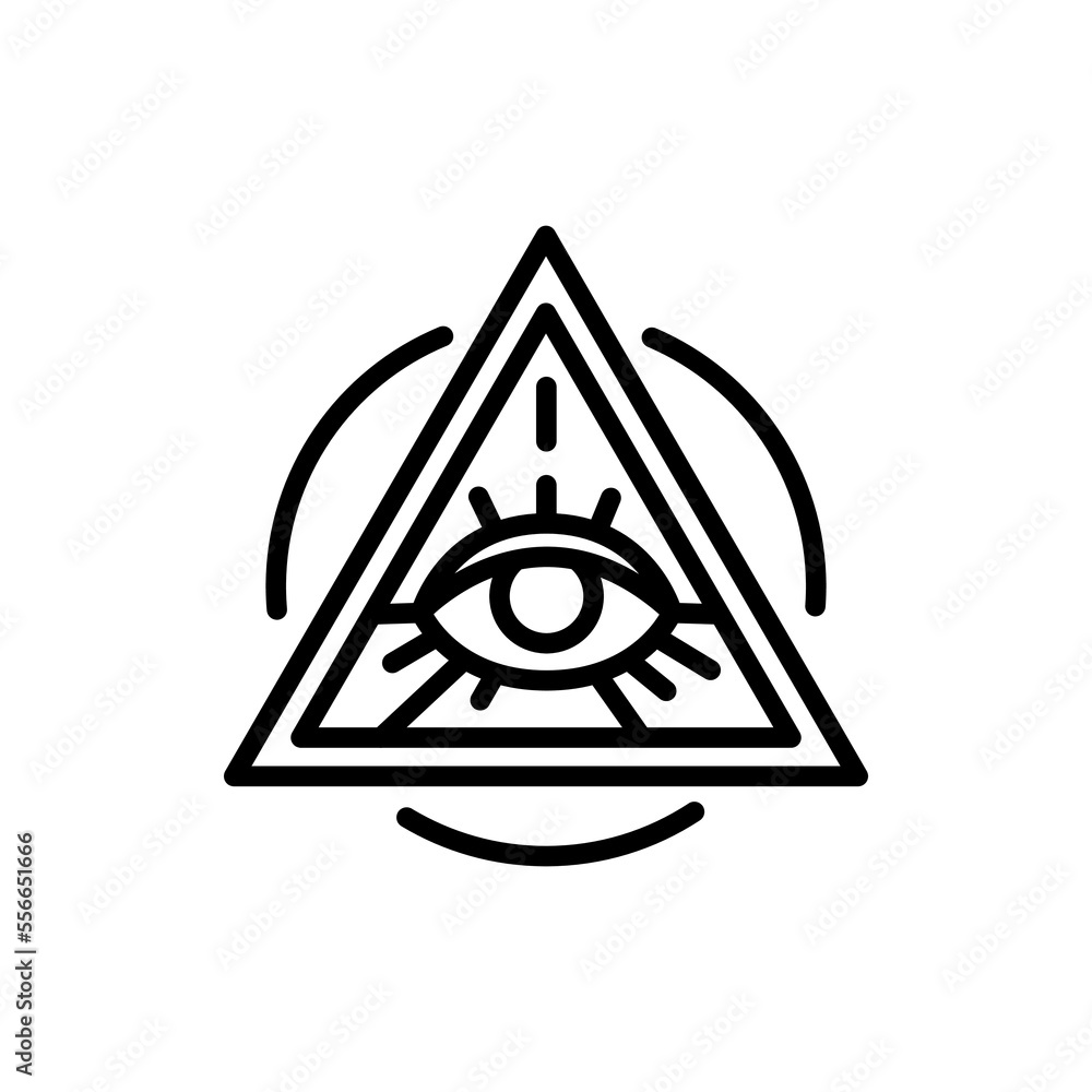 custom made wallpaper toronto digitalAll-seeing eye illuminati line icon. Isolated vector element.