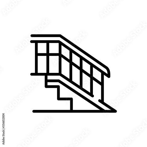 Wheelchair ramp color line icon. Disability. Isolated vector element.
