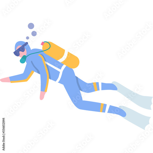Scuba diver vector icon isolated on white
