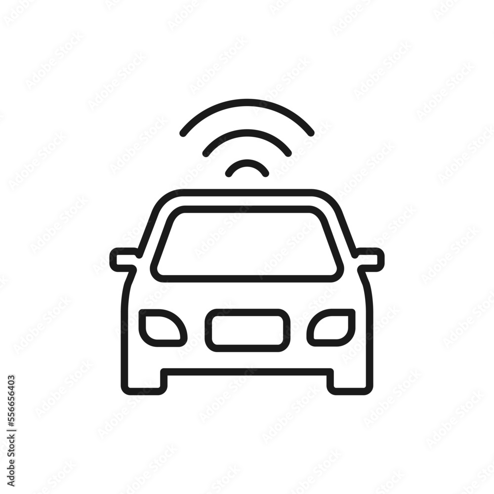 Car signal icon line style isolated on white background. Vector illustration Car signal icon line style isolated on white background. Vector illustration