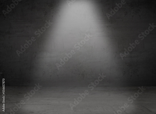 concrete wall and floor with light 