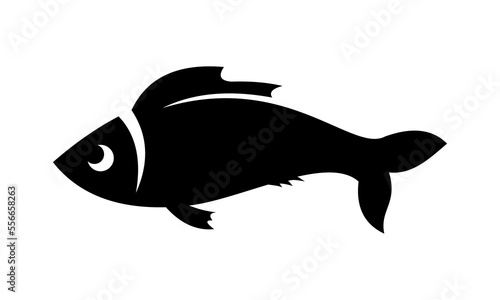 silhouette fish vector logo design