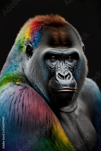 Valokuva Wild animal creative concept on dark background