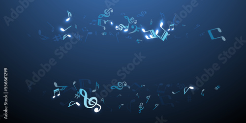 Musical notes flying vector design. Symphony