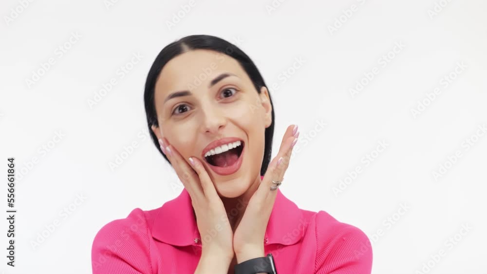 Young Surprised Woman With Happy Emotions Young Surprised Woman With Happy Emotions
