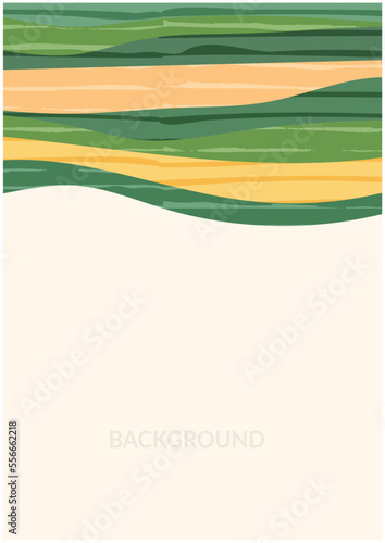 Green collage abstract field background vector illustration. Pattern with textured nature, organic shape with scribble. A4 layout of vertical poster, contemporary backdrop template, book cover decor