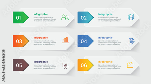 Six steps modern infographic template