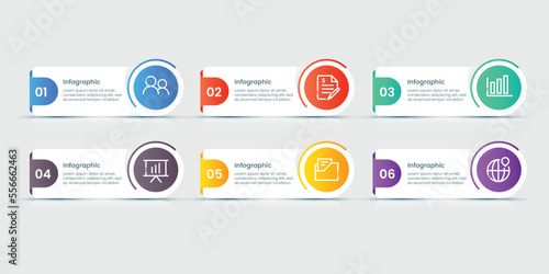 Wallpaper Mural Six steps modern infographic template Torontodigital.ca