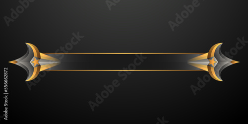 Abstract black and gold game interface title banner template