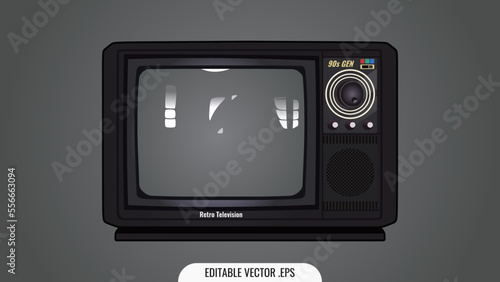 Retro Television Vector illustration in realistic design style. 90s domestic television set or television receiver, be loved and high usage by Indonesian people. Suitable for many purposes.