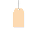 Brown blank tag isolated on a white background