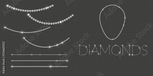 diamond decoration, vector illustration with shine, isolated