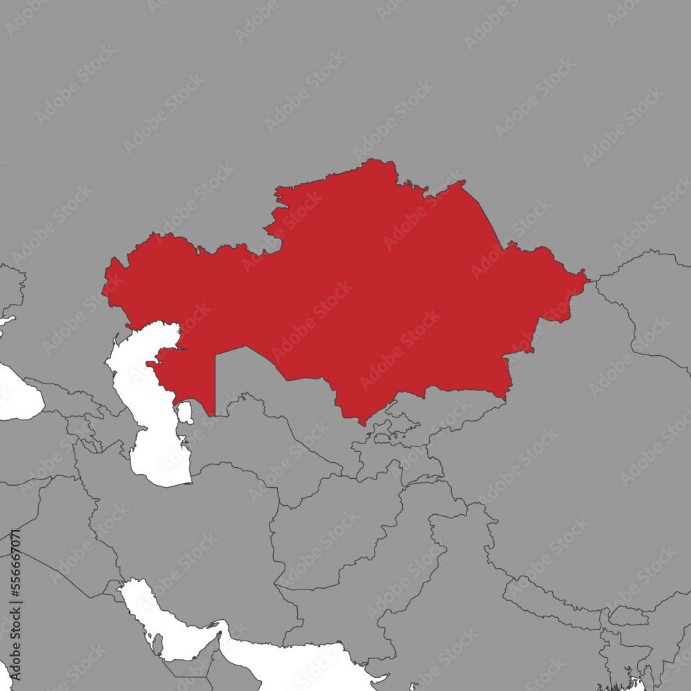 Kazakhstan on world map. Vector illustration. Kazakhstan on world map. Vector illustration.