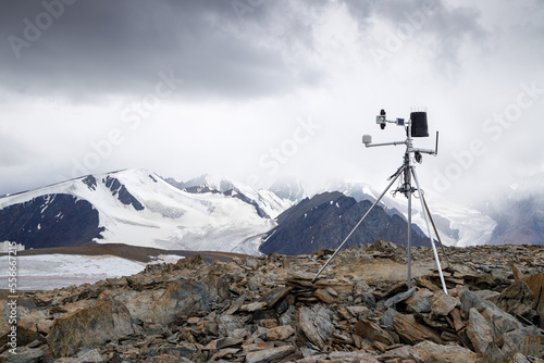 Mobile meteorological station in the mountains.