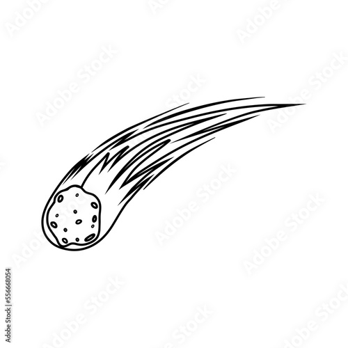 Comet icon vector. Asteroid illustration sign. Meteorite symbol. Cosmos logo.
