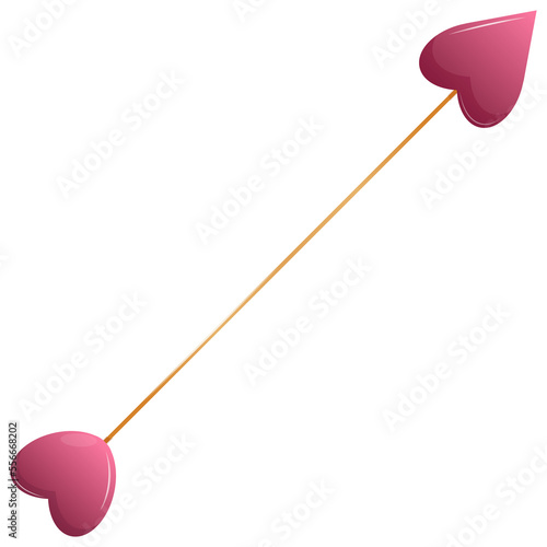 Cartoon cupid's arrow. Valentine's day love symbols for gifts, cards, posters. Vector illustration.