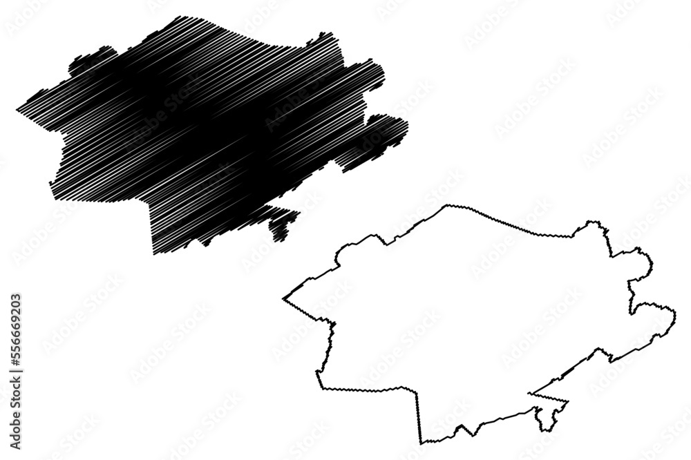 Assare municipality (Ceará state, Municipalities of Brazil, Federative Republic of Brazil) map vector illustration, scribble sketch Assaré map