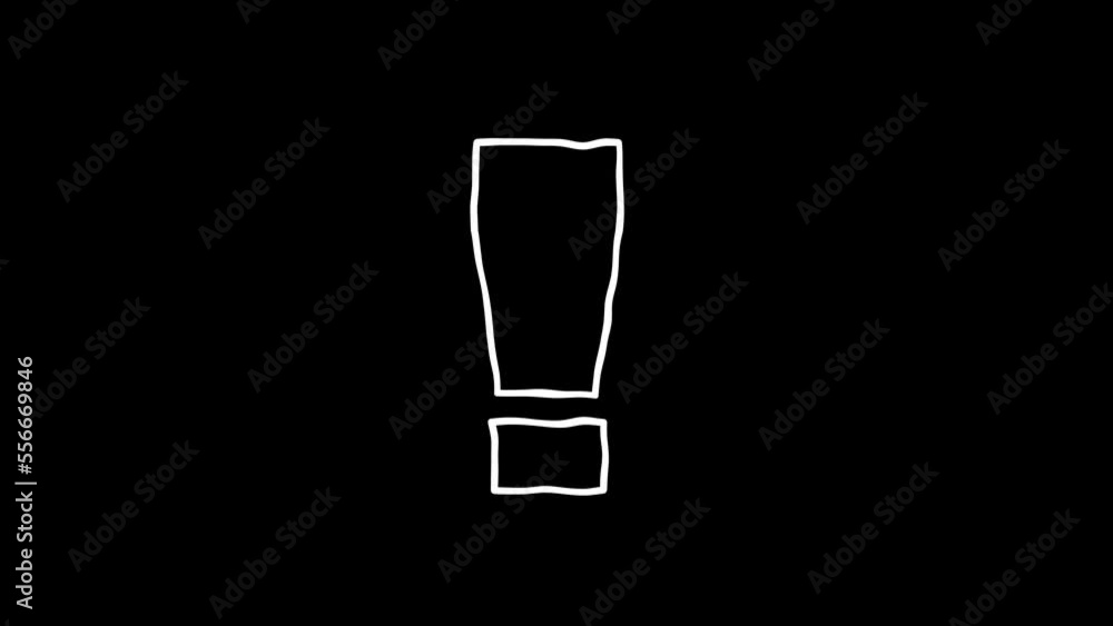 exclamation mark icon sign or symbol animation. White Highlight Elements. Doodle loop animation. doodle style on transparent background. Jittery Artistic Motion. scribble seamless loop animation. exclamation mark icon sign or symbol animation. White Highlight Elements. Doodle loop animation. doodle style on transparent background. Jittery Artistic Motion. scribble seamless loop animation.