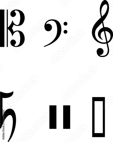 Music notes icons set. Vector symbols