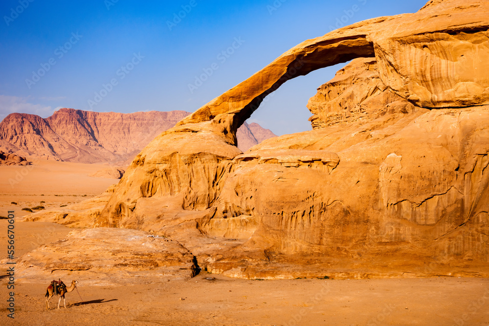 stone arch in Wadi Rum desert,Jordan stone arch in Wadi Rum desert,Jordan