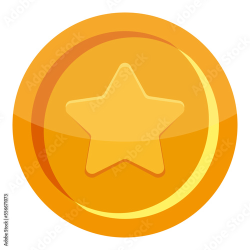 Game coin with star icon, best coin design for game, golden star coin