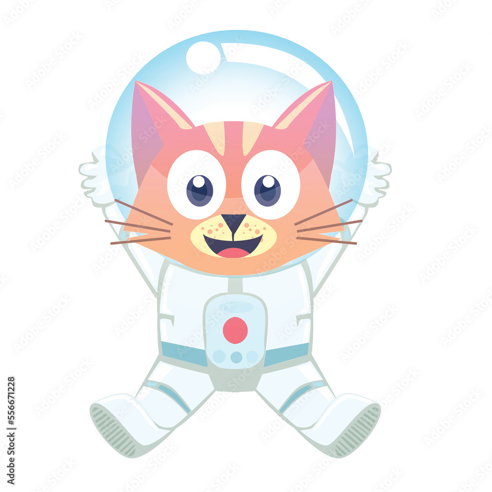 cute cats wear astronout costume