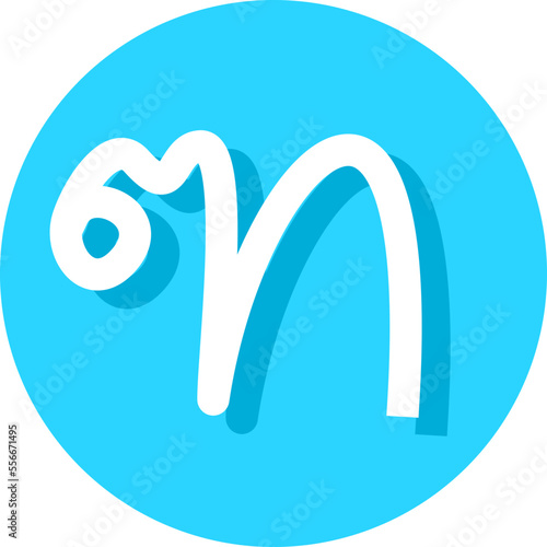 consonant of the Thai alphabet font logo vector  illustration set fonts for logo, brand, Thai Alphabet and Number in circle frames. Thai Alphabet Letters for decoration of kids illustrations. 