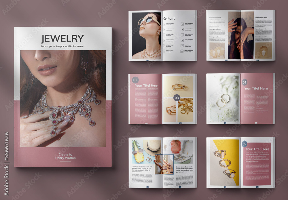 Jewelry Magazine Layout Stock Template Adobe Stock