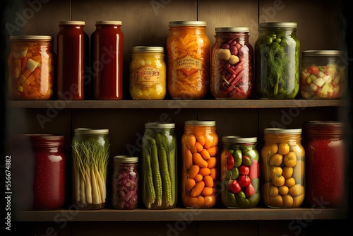 jars of vegetables. Generative AI