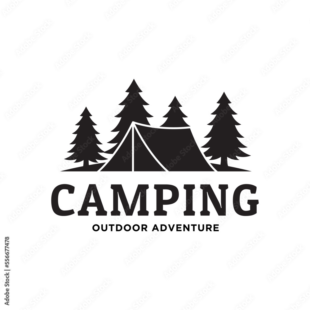 tent camping logo vector. camping, adventure logo vector