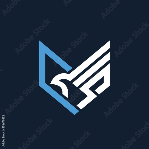 Eagle logo with single line concept