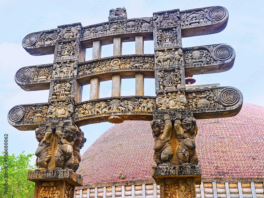 Torana gate with dwarves, Mihintale, Sri Lanka