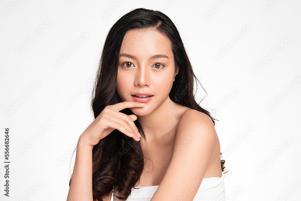 Beautiful young asian woman with clean fresh skin on white background, Face care, Facial treatment, Cosmetology, beauty and spa, Asian women portrait. Beautiful young asian woman with clean fresh skin on white background, Face care, Facial treatment, Cosmetology, beauty and spa, Asian women portrait.