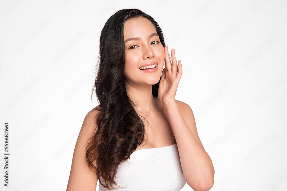Beautiful young asian woman with clean fresh skin on white background, Face care, Facial treatment, Cosmetology, beauty and spa, Asian women portrait. Beautiful young asian woman with clean fresh skin on white background, Face care, Facial treatment, Cosmetology, beauty and spa, Asian women portrait.