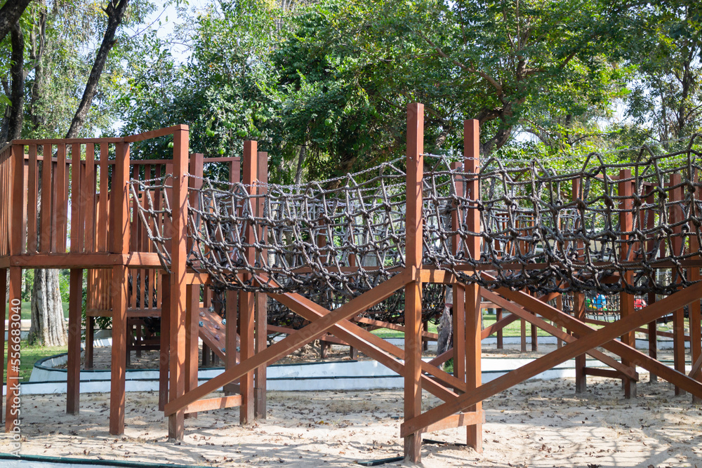 Outdoor playground with green grass ground Outdoor playground with green grass ground